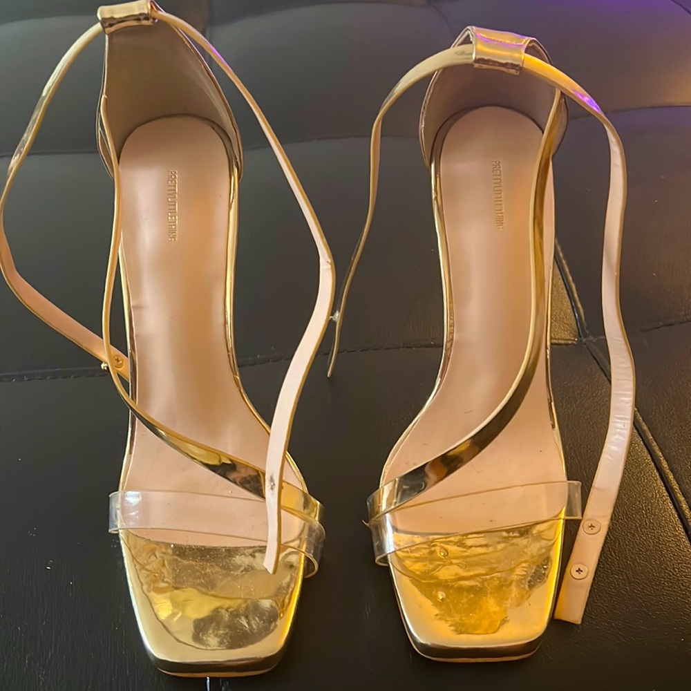 Pretty Little thing gold heels